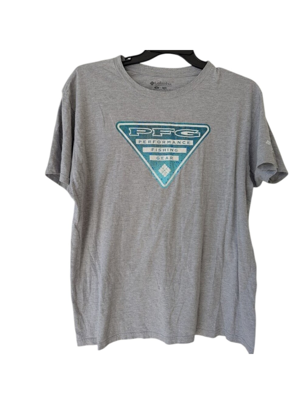 Columbia PFG Performance Fishing Gear T-Shirt Mens XL Gray Graphic Tee 24x28.5